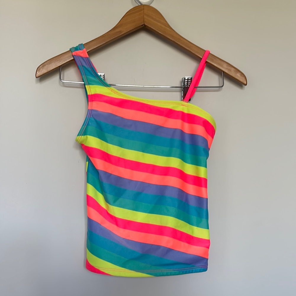 Cat & Jack Rainbow Tankini Top Sz XL (14/16) EUC